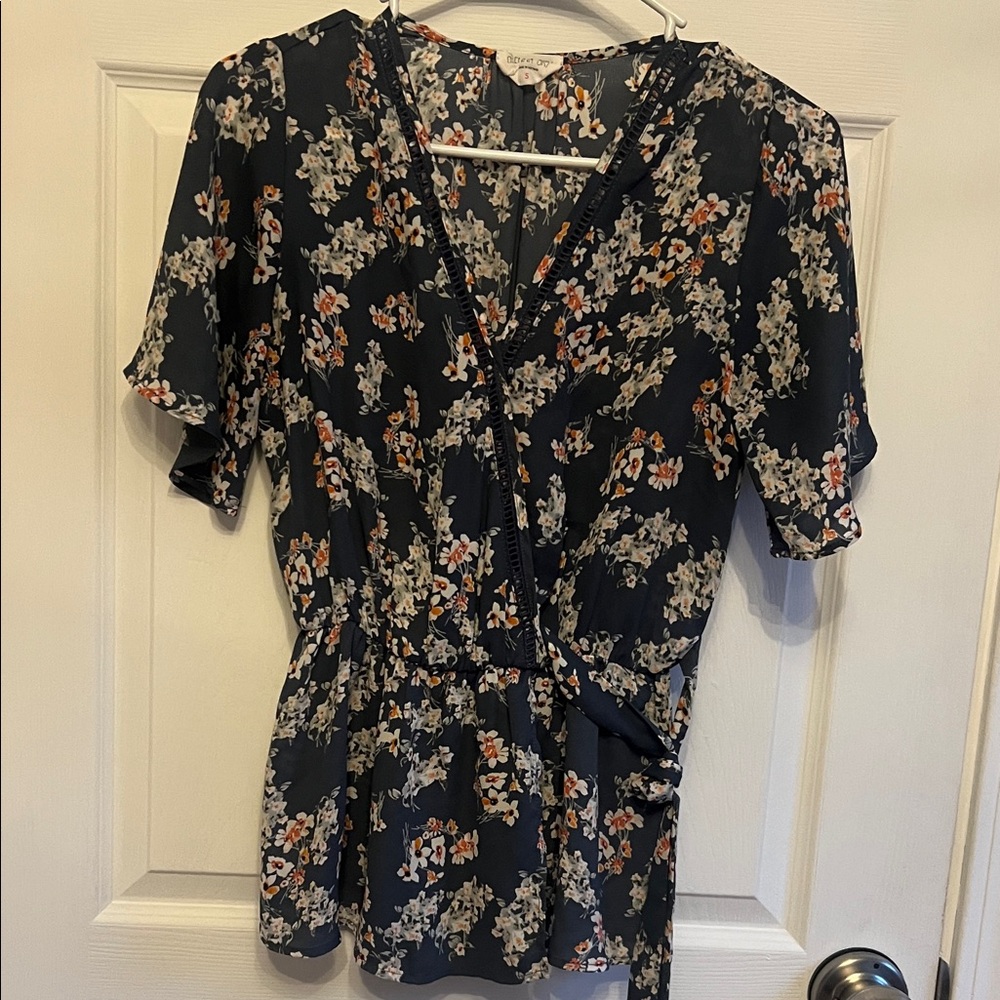 Floral Wrap Top
